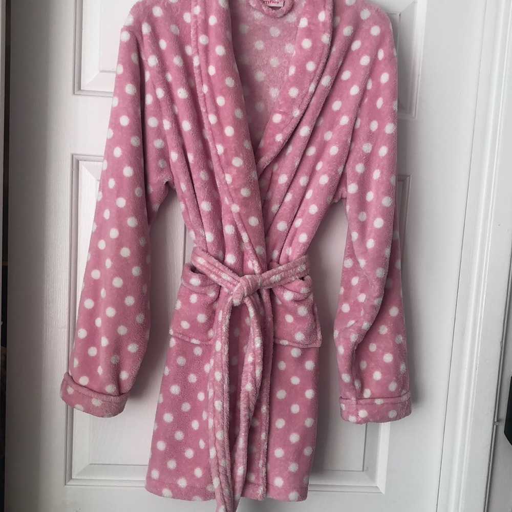 Comfies Pink and White Polka Dot Robe